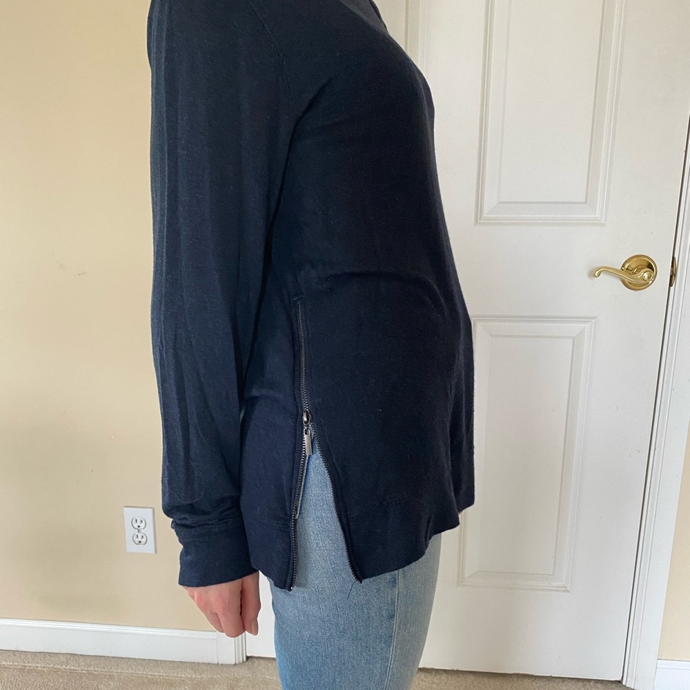 Navy side zip sweater size medium